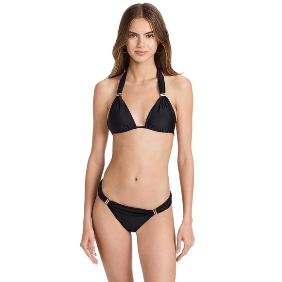 NWT ViX Black Scales and Genuine Gold Finish Bikini Size Large - Picture 1 of 16
